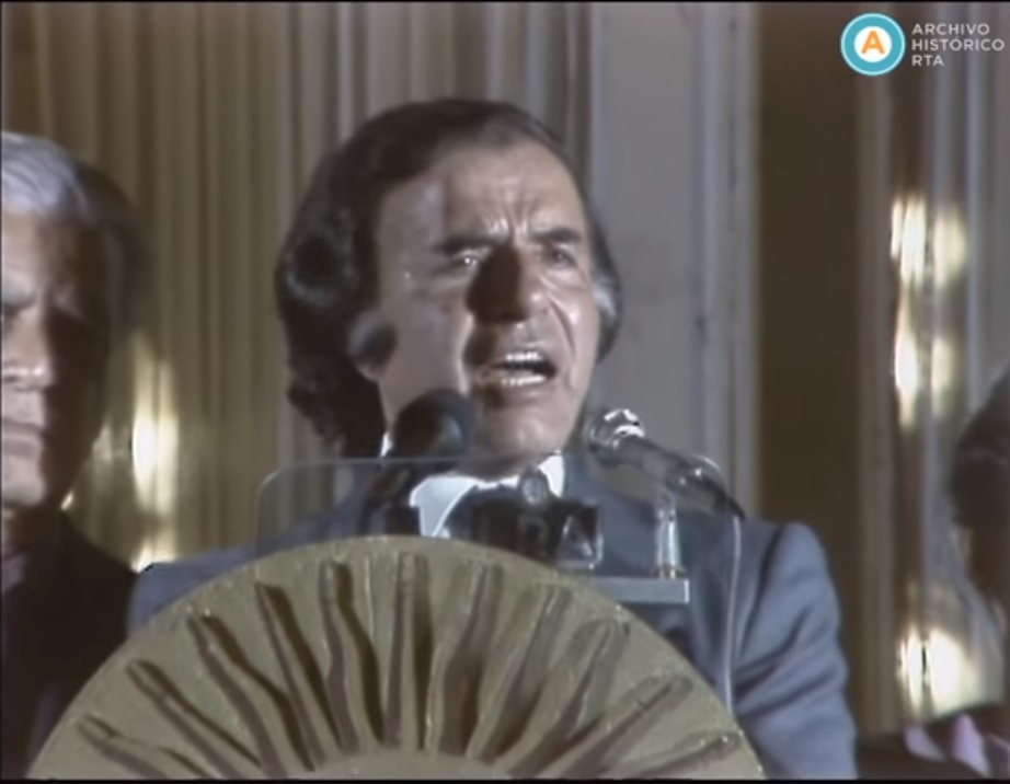 [Menem hace un balance de sus primeros cuatro meses de gobierno]