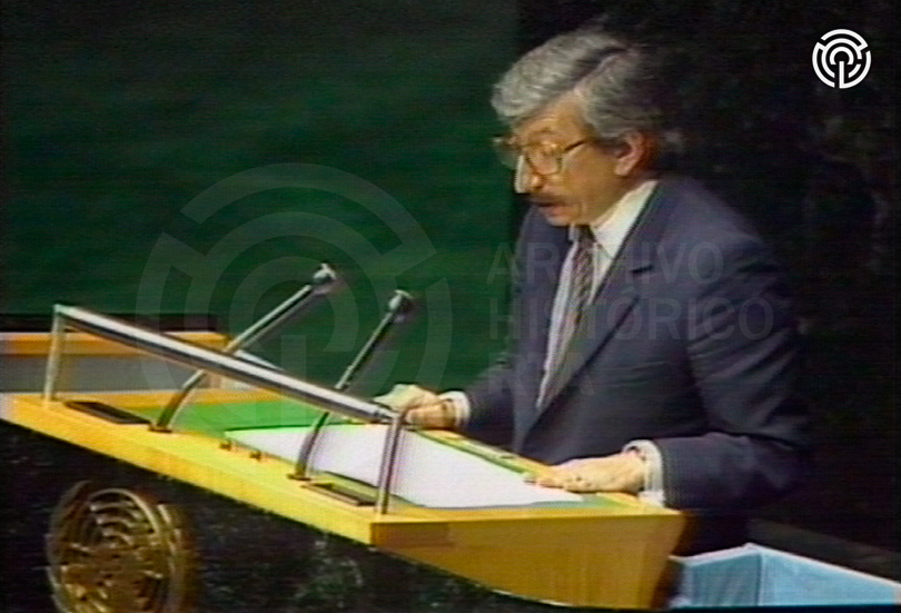 [Cadena nacional: discurso del canciller Dante Caputo en la ONU]