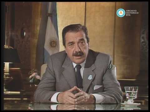 [Cadena nacional: Alfonsín anuncia un gobierno de crisis para el final de su mandato]