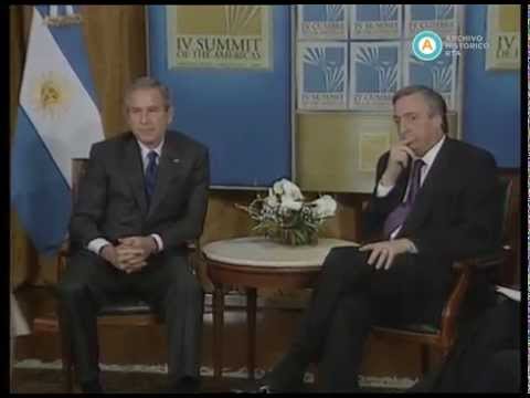 [IV Cumbre de las Américas: Conferencia conjunta entre Kirchner y Bush]