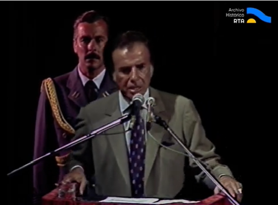 [Cadena nacional: Menem habla en el acto por el Día Internacional de la Mujer]
