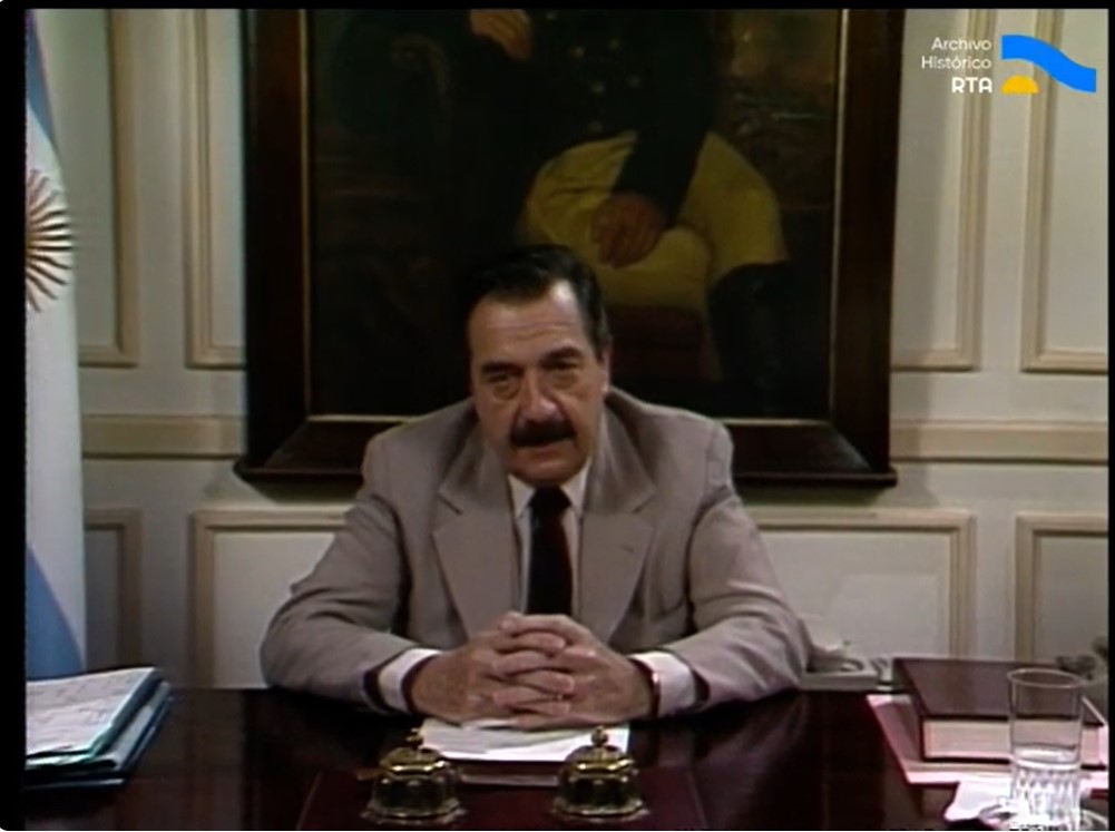 [Cadena nacional: Discurso de Alfonsín ante el inicio del Juicio a las Juntas]