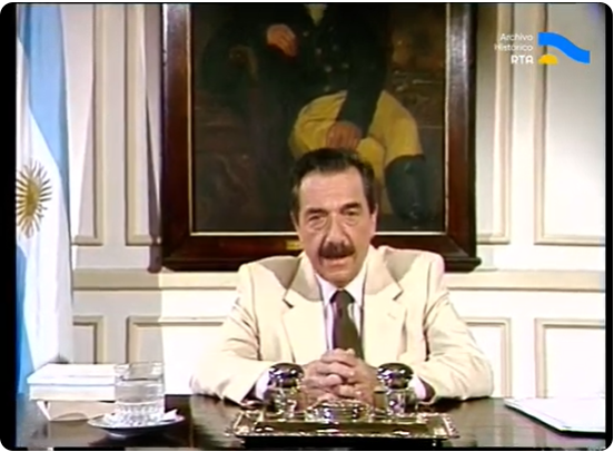 [Cadena nacional: Alfonsín y Sourrouille, sobre la reforma económica y las privatizaciones]